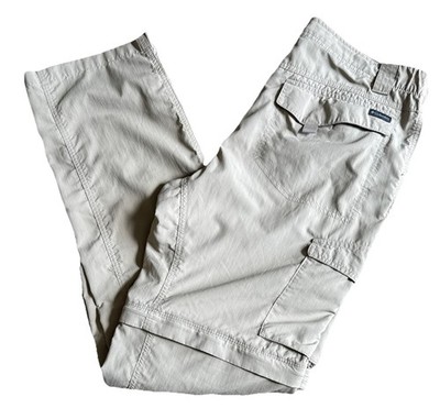Columbia Omni-Shade Pants Mens 34x34 Beige Convertible Zip Off Cargo Hiking
