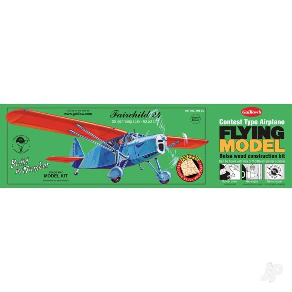 Guillow GUI701LC  Fairchild 24 (Laser Cut) Balsa Wood Model Aircraft Kit 635mm