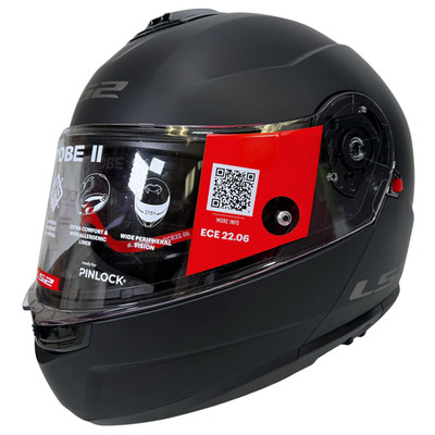 LS2 Strobe II Modular Street Motorcycle Helmet Matte Black Size S