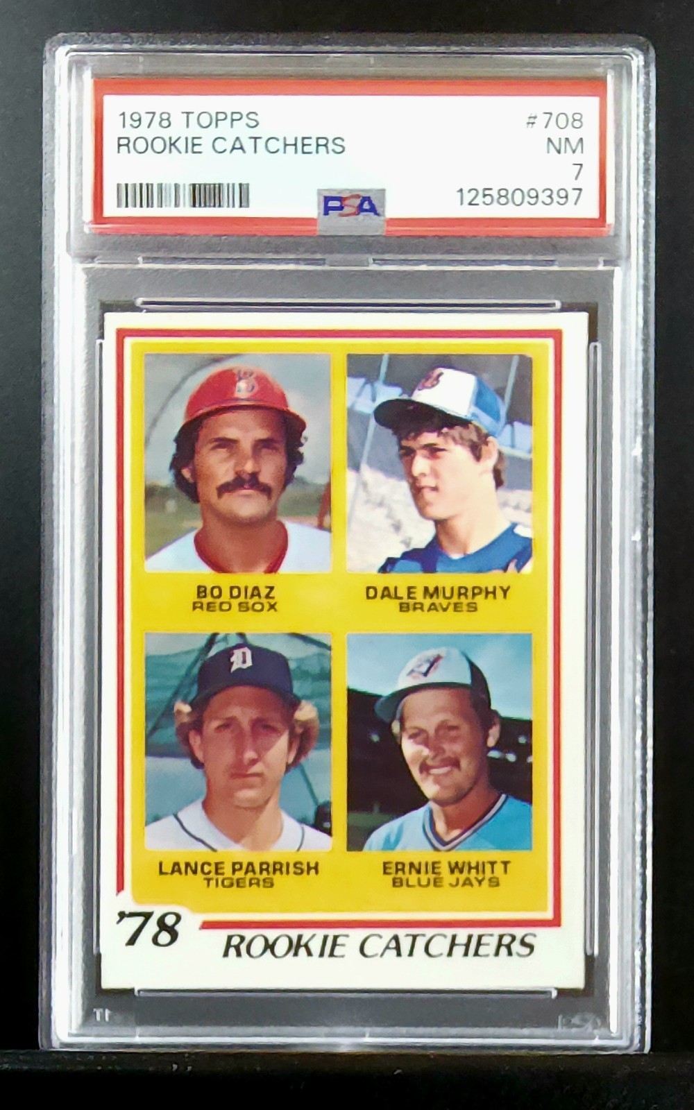 1978 Topps 708 Rookie Catchers Dale Murphy, Lance Parrish  (RC) Rookie PSA 7
