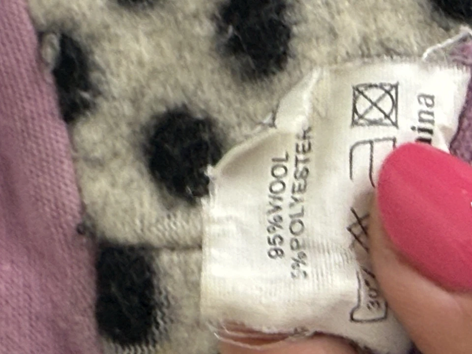 Mitones vintage para niños de fieltro de lana a lunares escandinavos cálidos invierno Foto 4 de 4