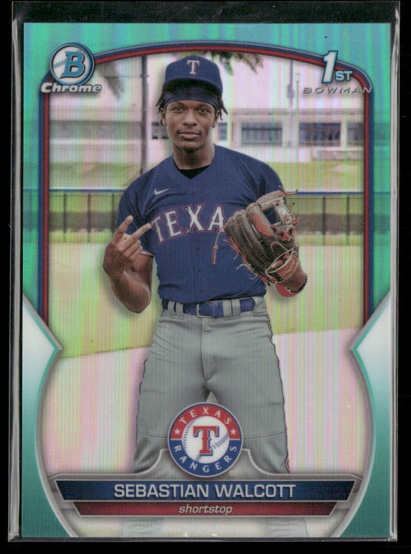 2023 Bowman Chrome Prospects Sebastian Walcott 1st Bowman Aqua Refractor /125