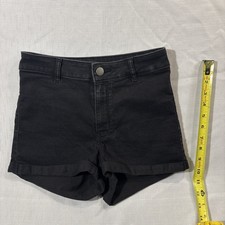 Divided H M Size 6 runs Small Black Denim Shorts See Photos