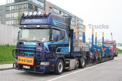 LKW Foto Scania Langholz-Transporter Schweden blau Karlans Bred last #p2oh