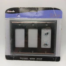 Amerelle WallPlate Century Aged Bronze 3 Rocker Stamped Steel Outlet Cover