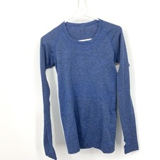 Lululemon Women Size 6 Medium Shirt Blue Swif...
