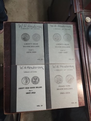 MORGAN LIBERTY HEAD PEACE SILVER DOLLAR BOOK FOLDER LIBRARY OF COINS 23 24 25 26