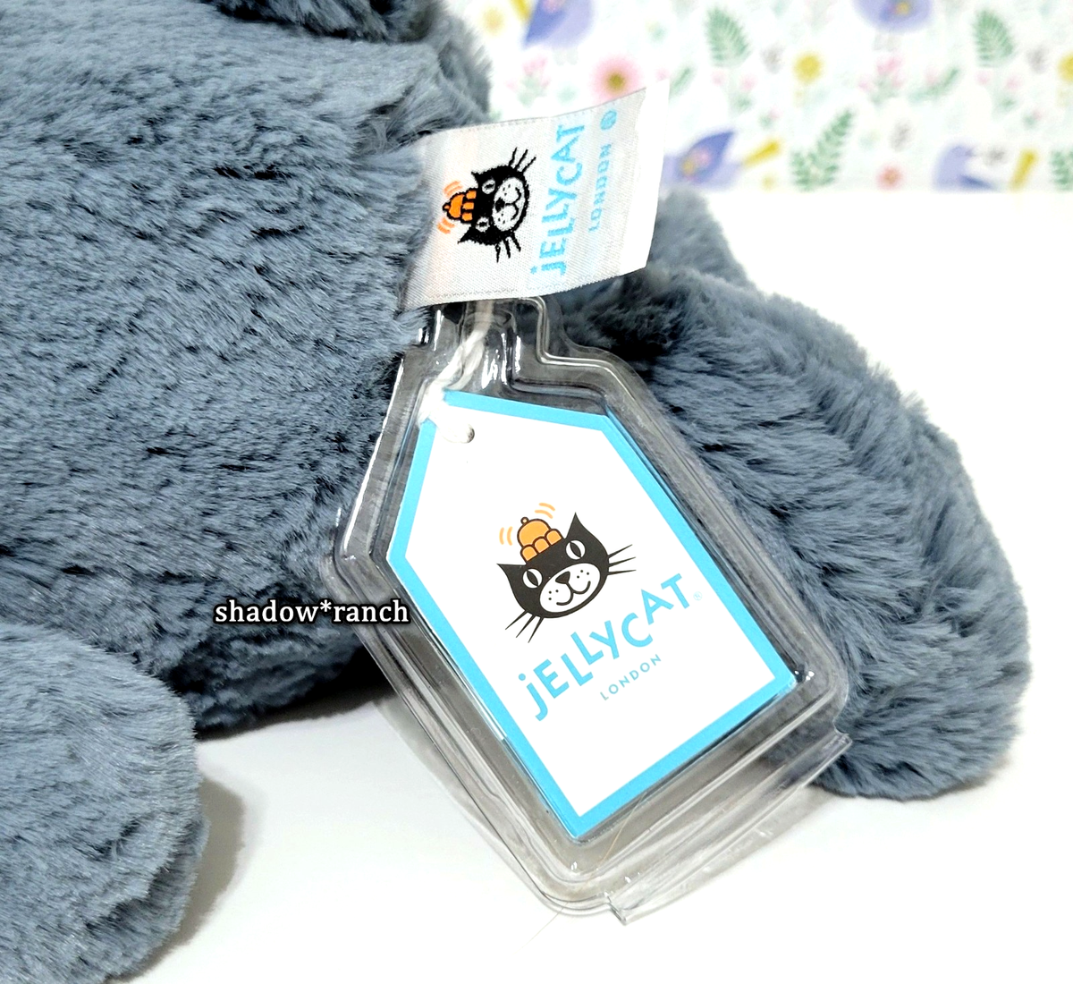 with TAG Plush Rabbit Jellycat Dusky Blue Bunny Medium BAS3DUSKB