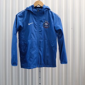 Nike FFF Youth Boys Medium Blue Full Zip Hooded Windbreaker Jacket Soccer