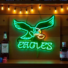 Philadelphia Eagles Vivid LED Neon Sign With Dimmer USB Powered Adjustable