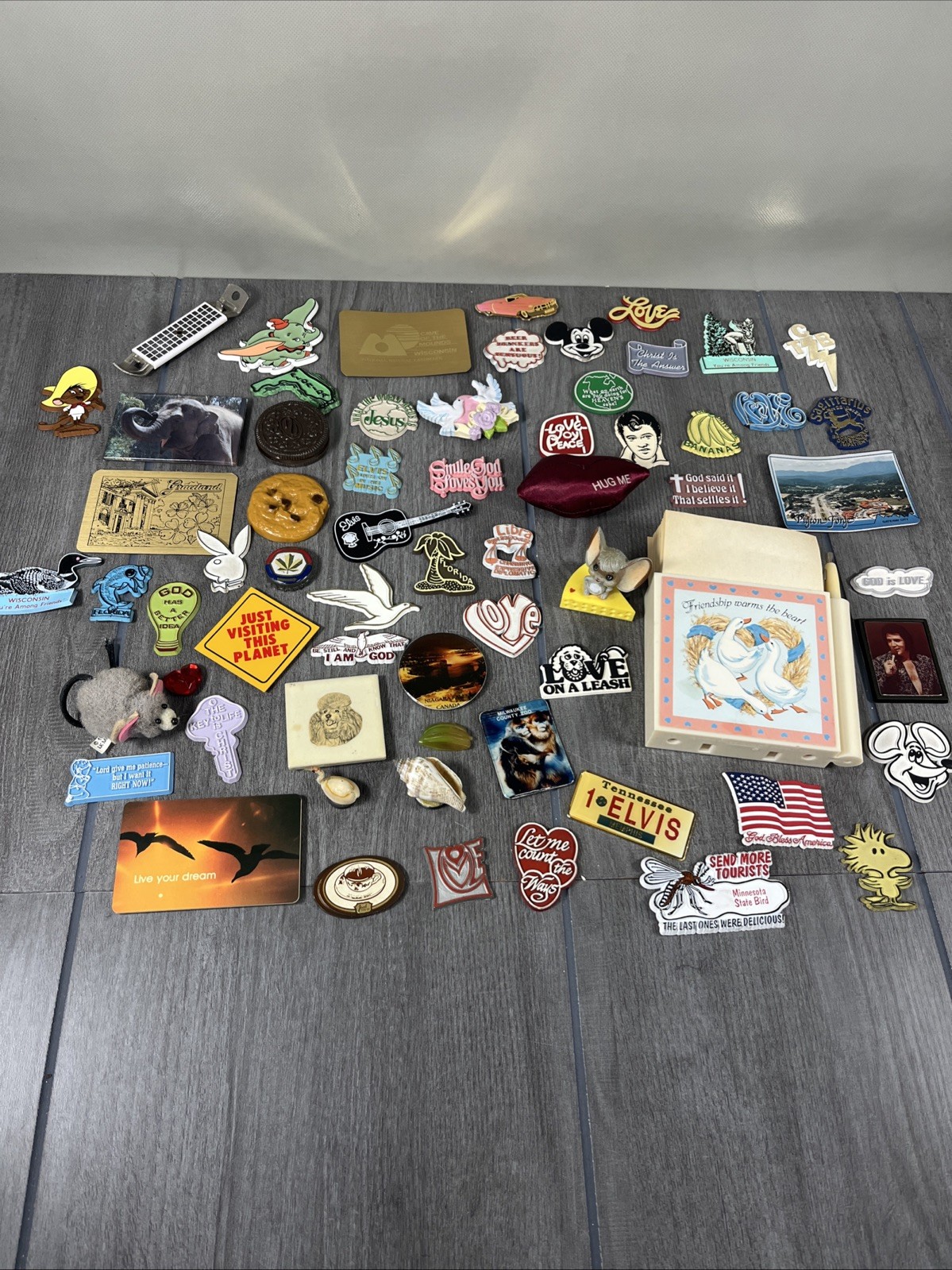 Lot of 50+ Assorted Refrigerator Magnets & Decor - Vintage - Disney Travel Elvis