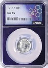 1918-S Mercury Dime : NGC MS65  Purple Bee Holder — photo 1