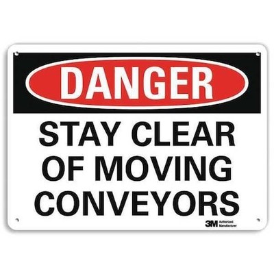 Lyle U3-1993-Na_14X10 Danger Sign, 10 In Height, 14 In Width, Aluminum,