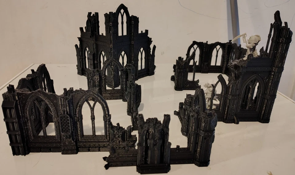 Lote grande de 7 piezas de terreno de ruina de torneo perfecto para Warhammer 40k y Kill Team Foto 2 de 4