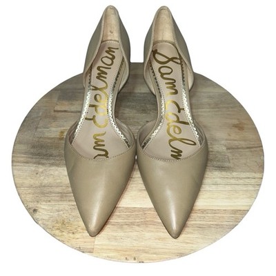 Sam Edelman Nude Leather D'Orsay Pointed Toe  Heels Women s Size 6