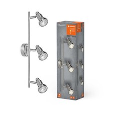 Ledvance LED Deckenleuchte Wandlampe Spot Silber 3 x 2,6W GU10 690lm Warmweiß