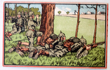 36425 Artist Postcard First World War German Soldiers in Position c1915