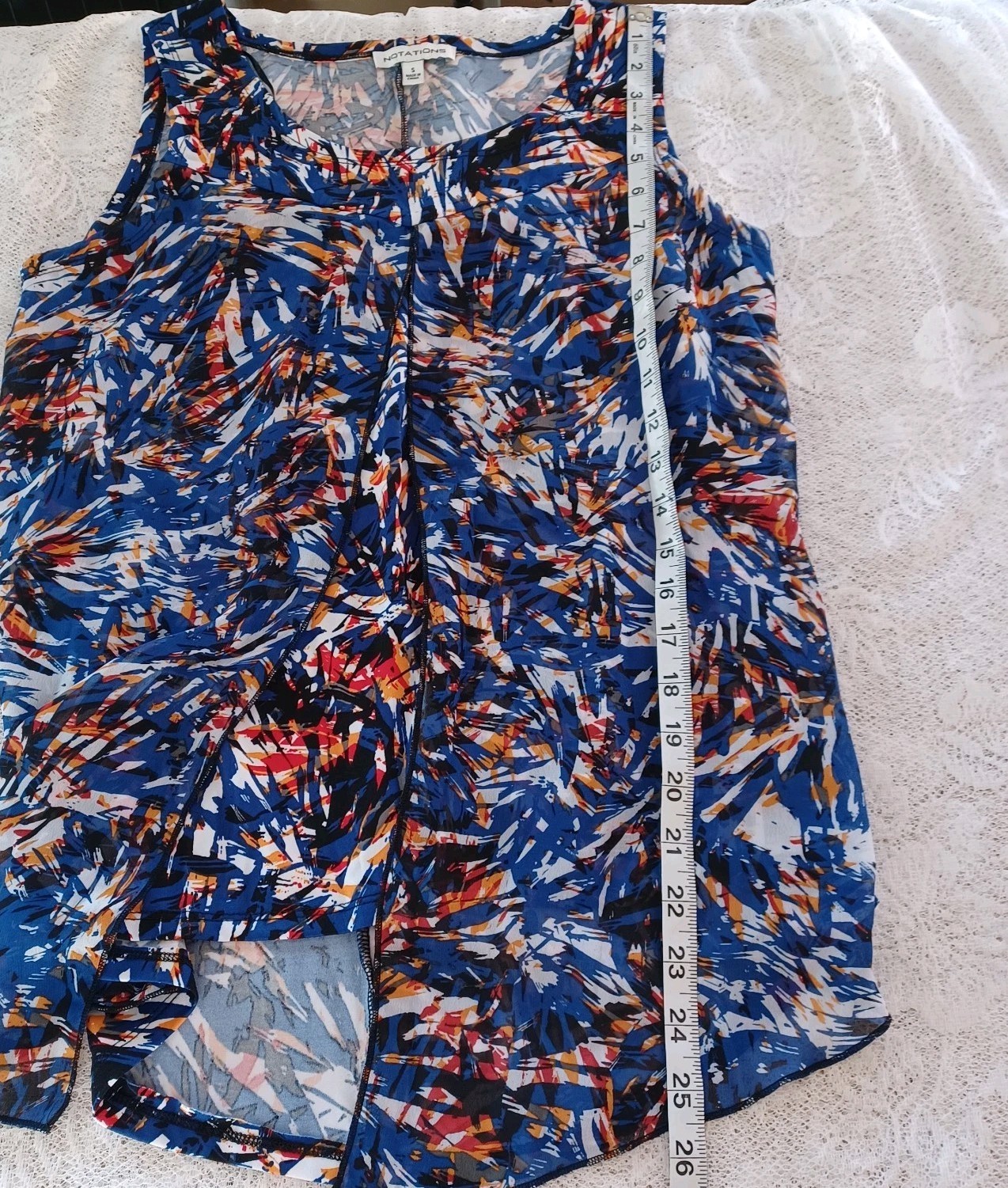 NOTATIONS SLEEVELESS TOP MATCHING PATTERN SPLIT F… - image 10