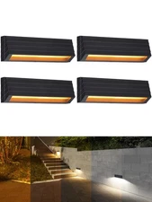 4 Pack 5CCT LED Fence Lights, 7.95inch 5W Low Voltage Deck Lights, Step Light