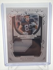 Brock Bowers 2025 National Treasures RC #FF-BBS Framed Fabrics /49 Raiders