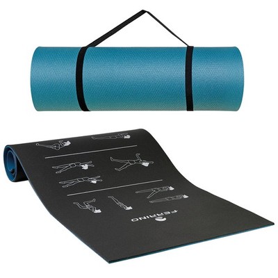 Ferrino Sport Trainings Yoga Pilates Fitnessmatte 186 x 61 cm blau schwarz neu