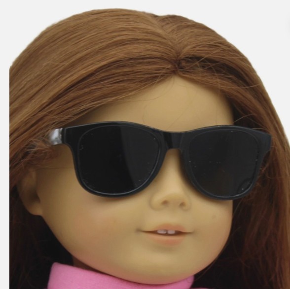 Glasses, Black Wayfarer Glasses with Marble Sides for 18" Dolls