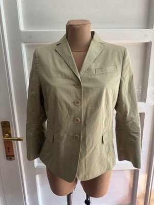 Akris Punto Damen Blazer Gr. 38 in Beige *Sehr Gut* Baumwolle Taillierter Blazer