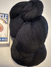 3.8oz Vintage Japanese Kimono Silk Thread  Hanks Skein Black Reeled Filament F25