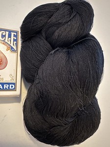 3.6oz Vintage Japanese Kimono Silk Thread  Hanks Skein Black Reeled Filament F26