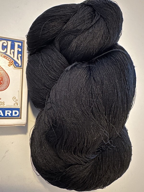 3.5oz Vintage Japanese Kimono Silk Thread  Hanks Skein Black Reeled Filament F27
