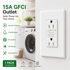 1 Pack 15AMP GFCI Outlet Receptacle Tamper Weather Resistant - ETL Listed GFI