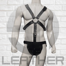 Leather Body Harness with Jockstrap   Premium BDSM Fetish Gear