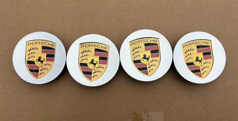 Set Of 4 Porsche Classic Hub Caps 76mm ( 2.99 ") Fits Most OEM Porsche Wheels - Image 2 of 4