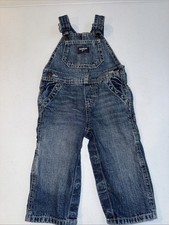 Vintage Oshkosh B'Gosh Denim Overalls 12 Months Baby Made in USA Blue Jean