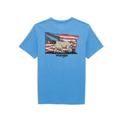 Wrangler Men's American Dog Azure Blue Heather Graphic T-Shirt 112361847