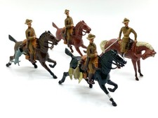 REPAINTED BRITAINS TOY SOLDIERS FOUR WWI MOUNTED AUSTRALIANS 54MM UNBOXED