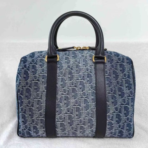 Christian Dior Groove Blue Gradient Monogram Handbag Tote Shoulder Bag