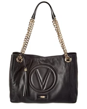 Valentino By Mario Valentino Verra Signature Leather Shoulder Bag Women's Black