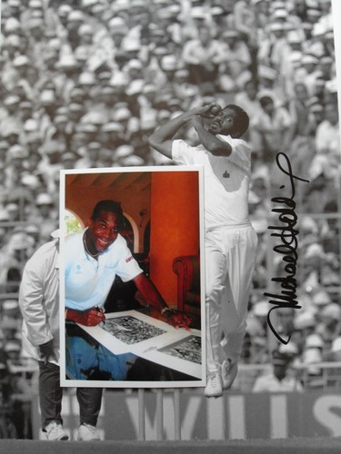 SIGNED LARGE 16x22inch LTD ED PRINT PROOF COA MICHAEL HOLDING WEST INDIES GREAT - Picture 2 of 3