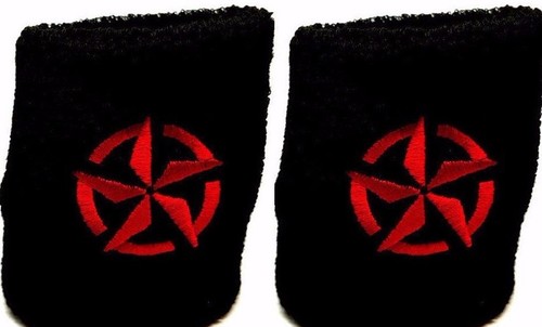 Logo Wrist Sweat Band Wristband Bands Tennis Running Badminton Gym Sports 1Pair - Picture 4 of 18