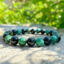 Bracelet Homme Femme Pierres Naturelles Turquoise d'Afrique - Obsidienne