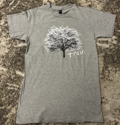 Rare - Rock band TRAIN - Tultex T-shirt Small Women s Alternative Gray Tree HTF