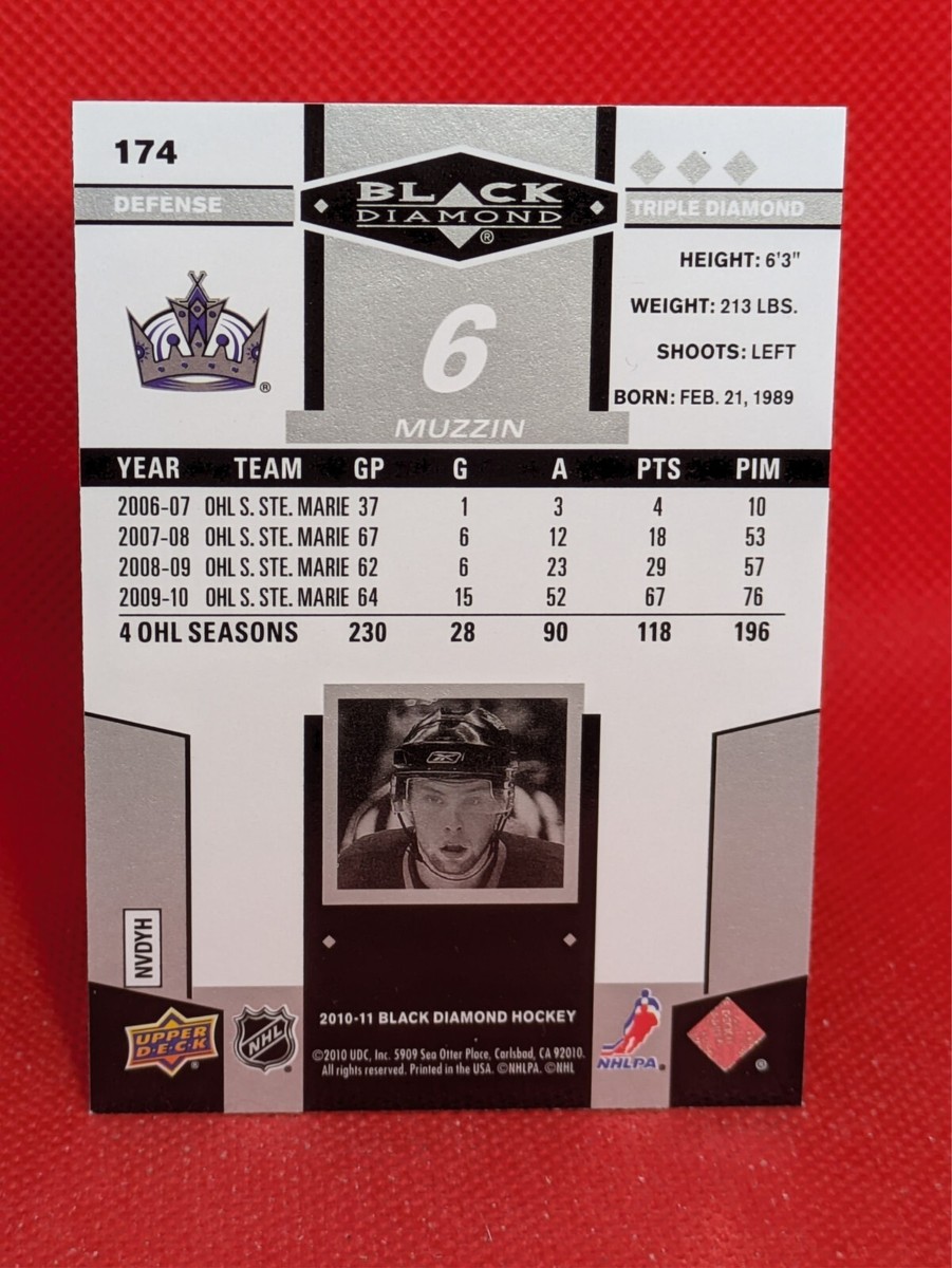 2010-11 Upper Deck Black Diamond Rookie Gems # 174 Jake Muzzin | eBay