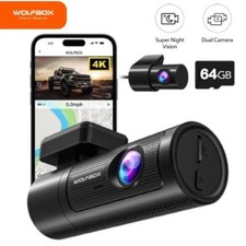 WOLFBOX Dash Cam 4K Front and Rear Dash Camera WiFi GPS with Free 64G SD Card