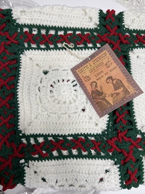 VTG Smith Johnson 100% Handmade Heirloom Afghan 48  X 48  Snowflake NWT NICE.