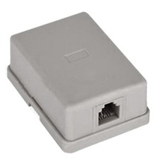 1-Port RJ11 6P4C White Surface Mount Box SMB Biscuit Jack for Telephone