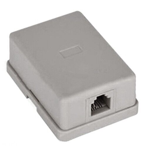 1-Port RJ11 6P4C White Surface Mount Box SMB Biscuit Jack for Telephone - Picture 1 of 1