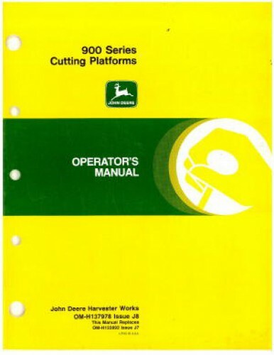 John Deere 900 Series Cutting Platforms Operators Manual - Bild 1 von 1