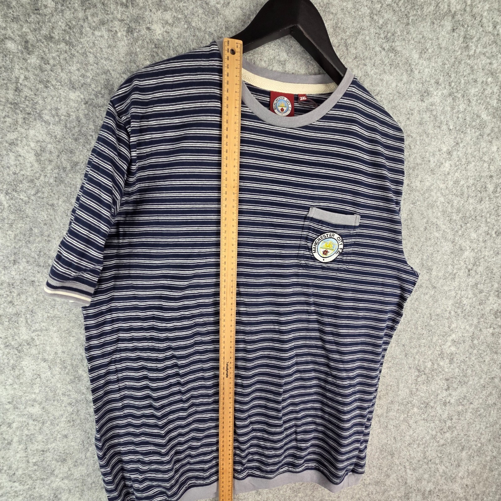Manchester City F.C. Shirt Mens 3XL Blue Striped Short Sleeve Round Neck NWOT image 7
