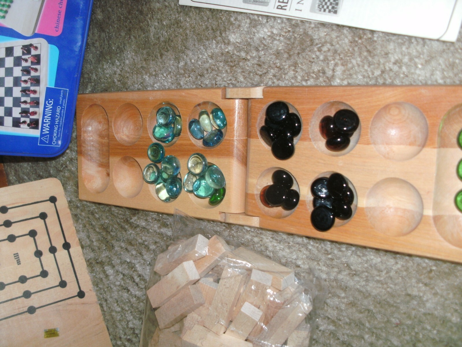 REGAL 12 GAME SET WITH SOLID WOOD GAME BOARDS & PIECES USED VERY LITTLE